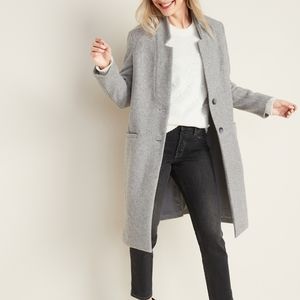 Old Navy relaxed soft brushed gray coat size small